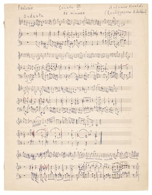 Lot 135 - Milstein (Nathan, 1903-1992). Rare and important Autograph Music Manuscript
