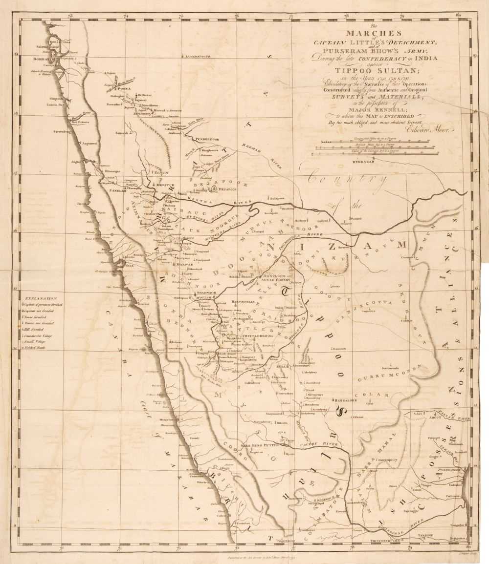 Lot 149 - Moor (Edward). A Narrative of the Operations of Captain Little's Detachment, 1st edition, 1794