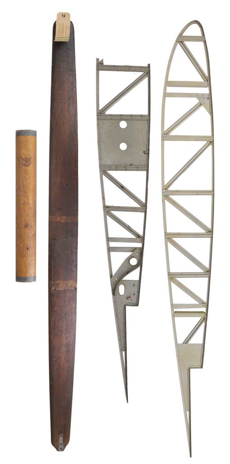 Lot 308 - Wing Strut. WWI wing strut from a Bristol F.2A fighter and other items