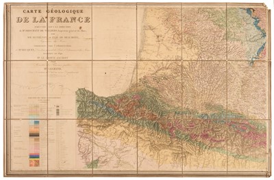 Lot 257 - France. Dufrenoy (Pierre A. & Elie de Beaumont, Leonce). Carte Geologique de France...,  1841