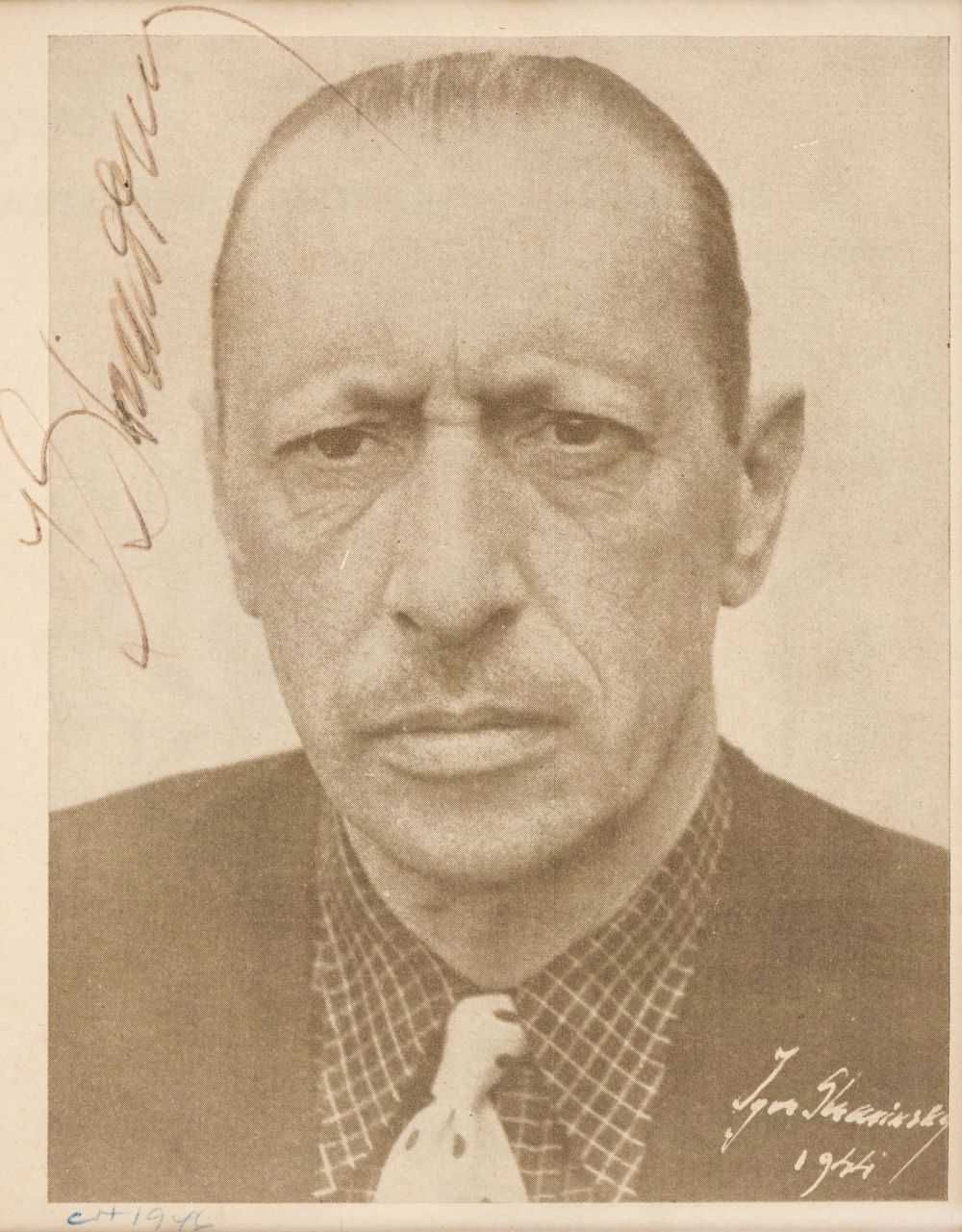 Lot 152 - Stravinsky (Igor, 1882-1971). Signed portrait, c. 1946