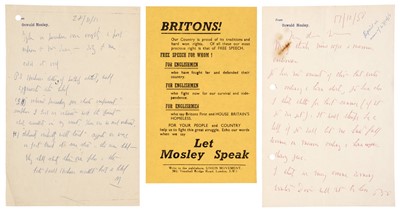 Lot 136 - Mosley (Oswald, 1896-1980). Two Autograph Letters Signed with initials, 'O.M'