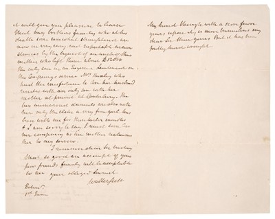 Lot 148 - Scott (Walter, 1771-1832). Autograph Letter Signed, 'Walter Scott', Edinburgh, 1 June, no year