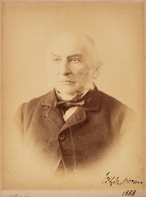 Lot 124 - Gladstone (William Ewart, 1809-1898). An unusually large signed photograph, c. 1888