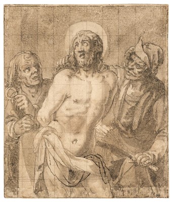 Lot 81 - South German School. The Mocking of Christ, pen and black ink and grey wash, early 17th c.