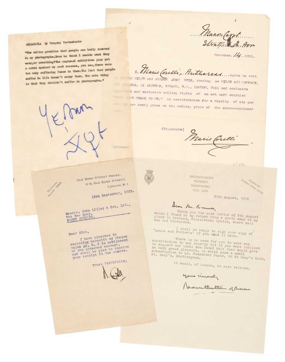 Author Autographs Lot 133 - Literary & Historical Autographs. A group of