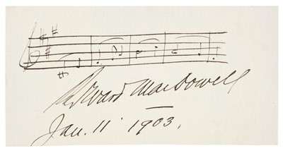 Lot 134 - McDowell (Edward, 1860-1908). Scarce Autograph Music Quotation Signed and dated