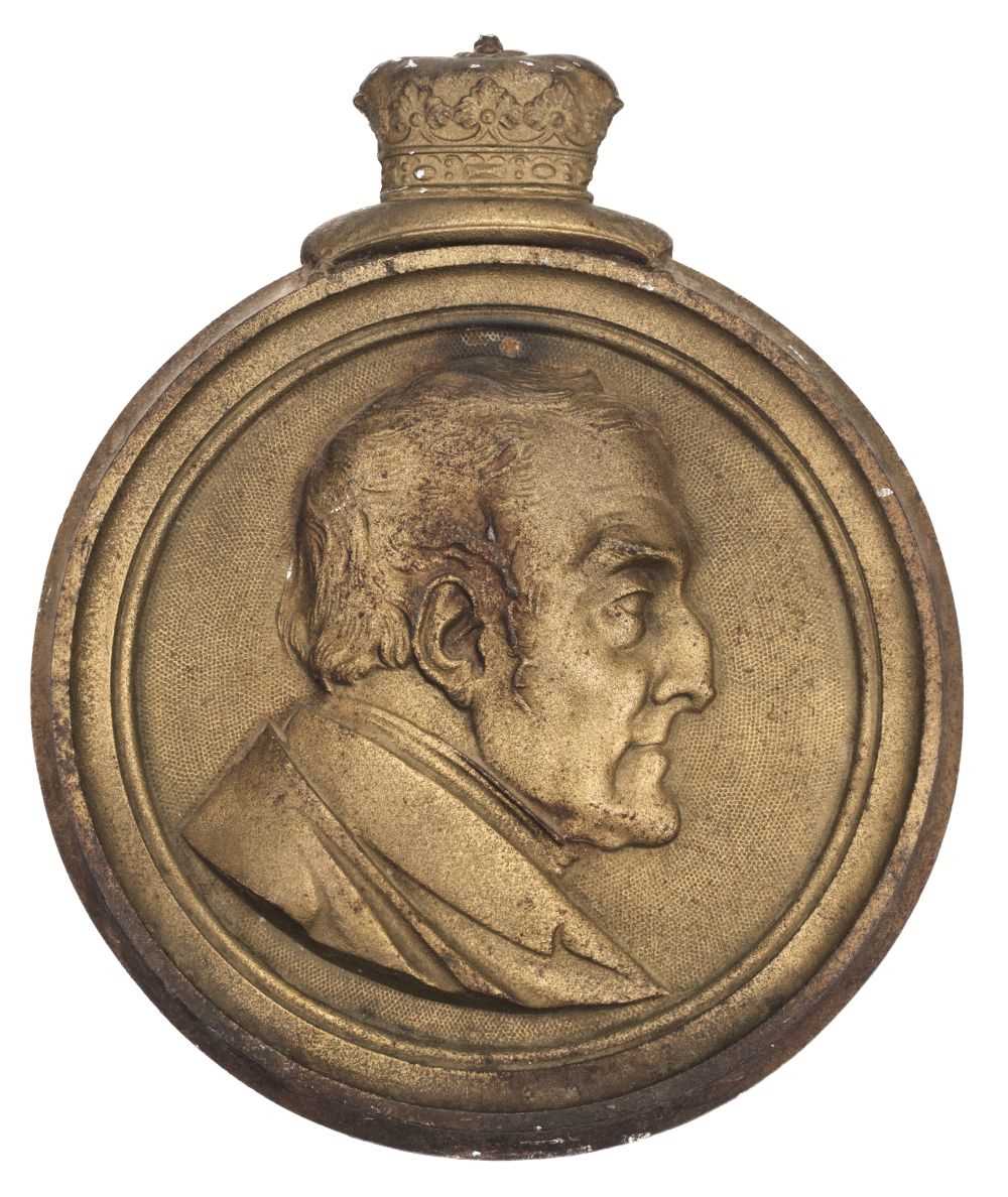 Lot 549 - Duke of Wellington. A mid-Victorian cast iron memorial portrait plaque