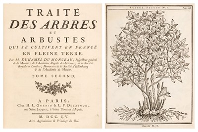 Lot 57 - Duhamel du Monceau (Henri-Louis). Traité des arbres et arbustes, 2 volumes, 1st edition, 1755