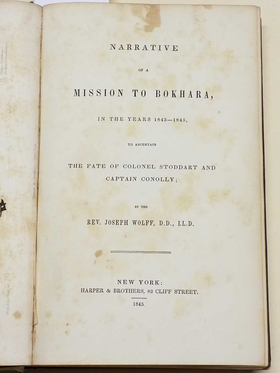 Lot 179 - Wolff (Rev. Joseph). Narrative of a Mission to Bokhara, in the years 1843-1845..., 1845