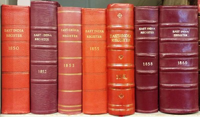 Lot 43 - The East-India Register and Army List for 1850, 1852, 1853, 1855, 1856, 1858, and 1860