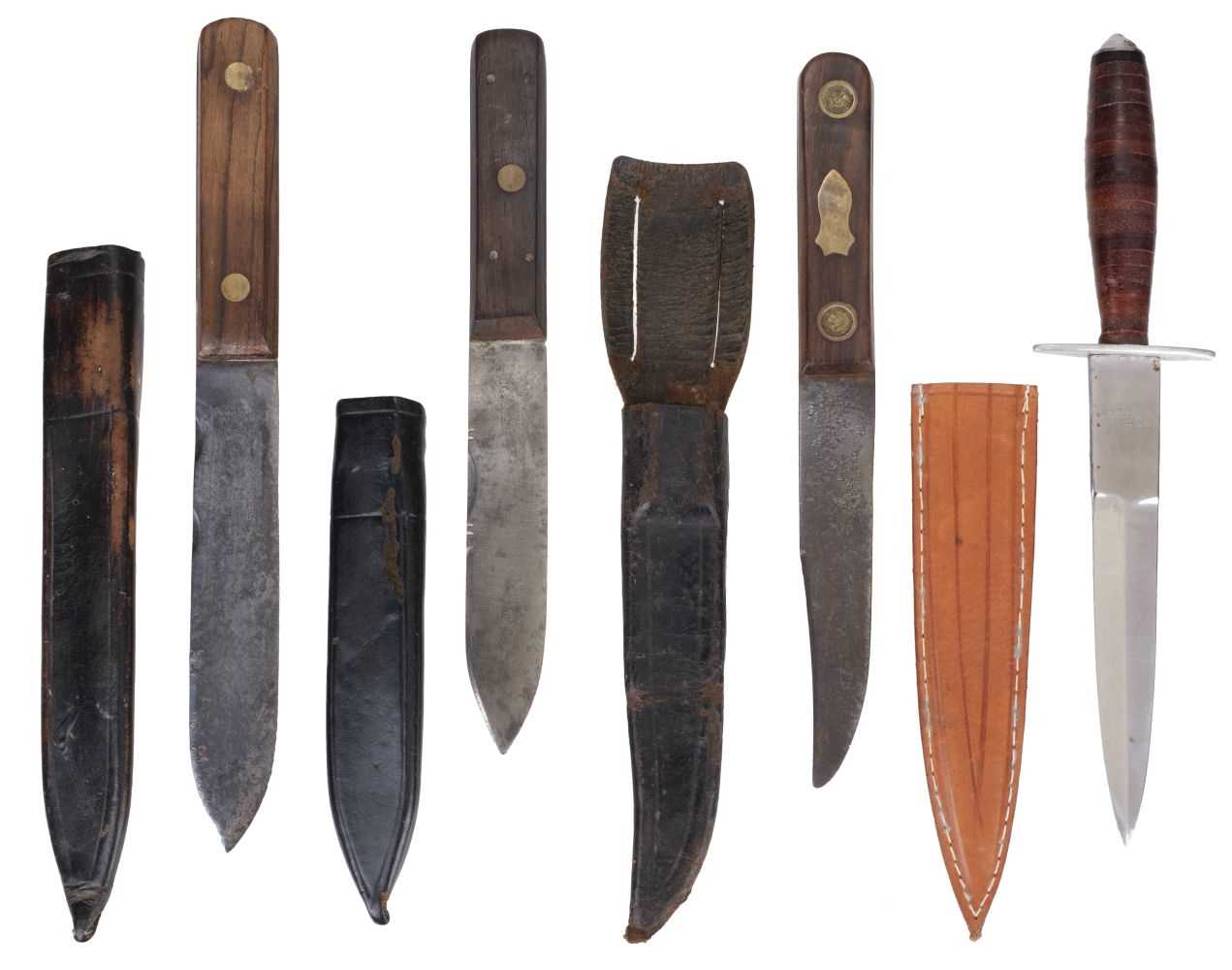 Lot 86 - Knives. 19th century hunting knives by Green River Company and Bushman