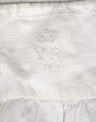 Lot 286 - Victoria (Queen, 1819-1901). A pair of linen split drawers belonging to Queen Victoria