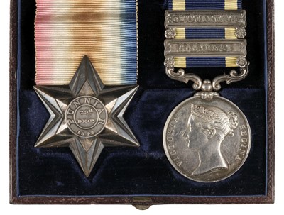 Lot 174 - Sikh War. A Gwalior Star pair to Lieutenant C. Carter, 58th Native Infantry and 7th Cavalry Pioneers