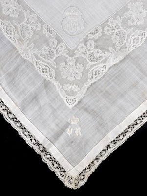 Lot 289 - Victoria (Queen, 1819-1901). Handkerchiefs belonging to Queen Victoria and the Duchess of Teck