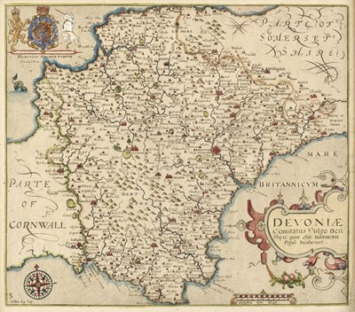 Lot 87 - Devon. Saxton (Christopher & Kip William), Devoniae comitatus..., [1637]