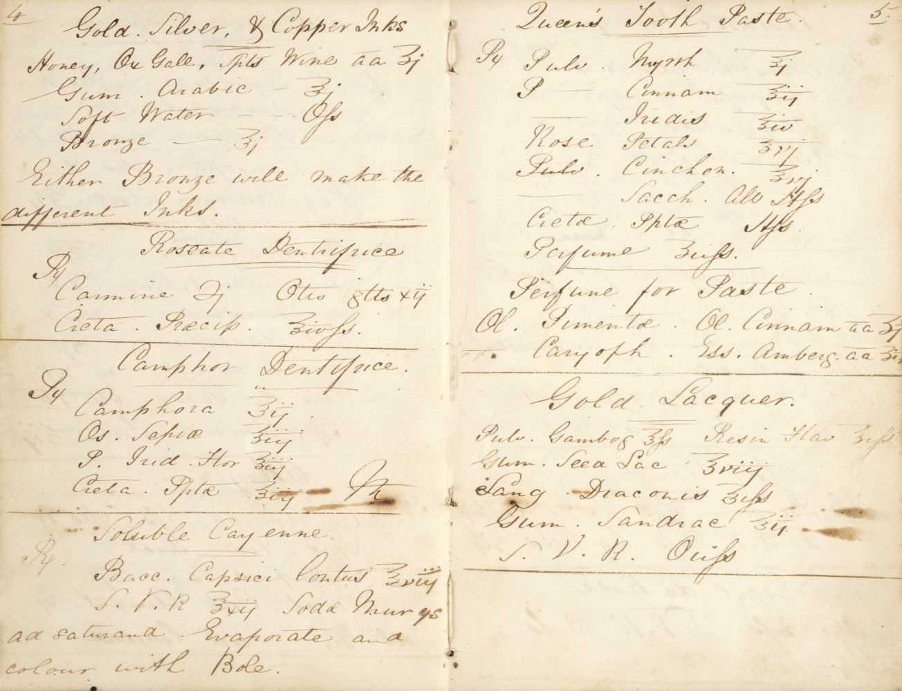 Lot 173 - Medical and Veterinary Receipts. A manuscript pharmaceutical receipts book ... , c. 1850