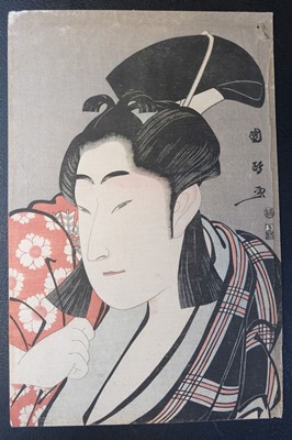 Lot 205 - Kunimasa (Utagawa, 1773-1810). Two colour woodblocks of Nakamura Noshio II, 1796