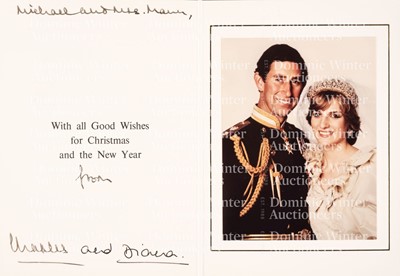 Lot 308 - Charles III (Philip Arthur George, 1948- ) & Diana (1961-1997). Signed Christmas Card, [1981]