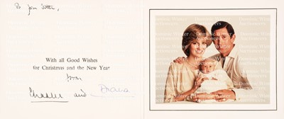 Lot 309 - Charles III (Philip Arthur George, 1948-) & Diana (1961-1997). Signed Christmas & New Year card, 1982