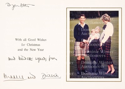 Lot 313 - Charles III (Philip Arthur George, 1948-) & Diana (1961-1997). Signed Christmas and New Year card, 1985