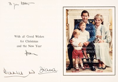 Lot 316 - Charles III (Philip Arthur George, 1948-) & Diana (1961-1997). Signed Christmas and New Year card