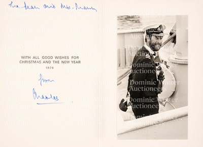 Lot 301 - Charles III (Philip Arthur George, 1948-). Signed Christmas and New Year card, 1976