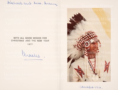 Lot 304 - Charles III (Philip Arthur George, 1948-). Signed Christmas and New Year card, 1977