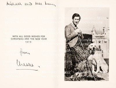 Lot 305 - Charles III (Philip Arthur George, 1948-). Signed Christmas and New Year card, 1978