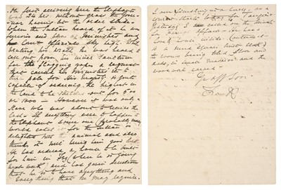 Lot 283 - Queen Victoria & the Elephant 'Stoke'. Two Autograph Letters Signed