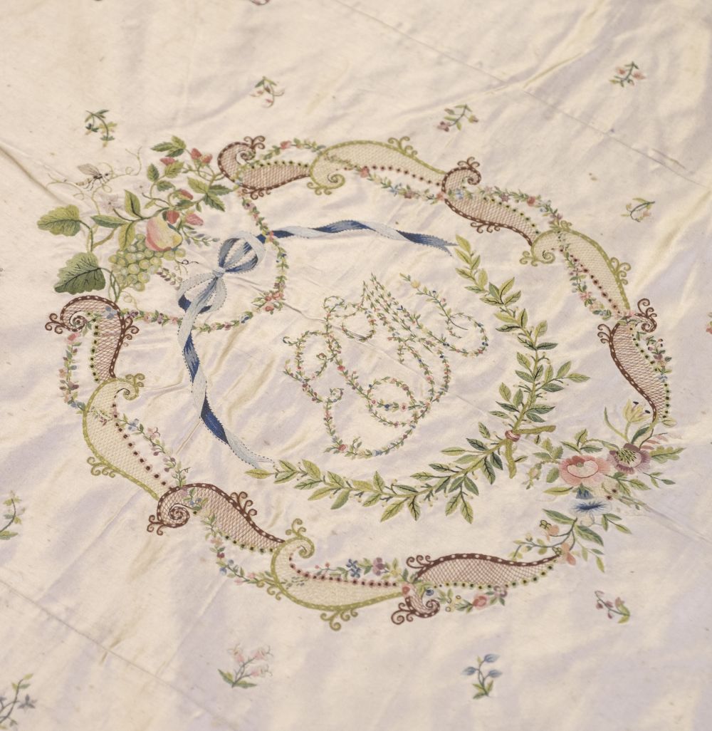 Lot 621 - Bedcover. A fine embroidered marriage