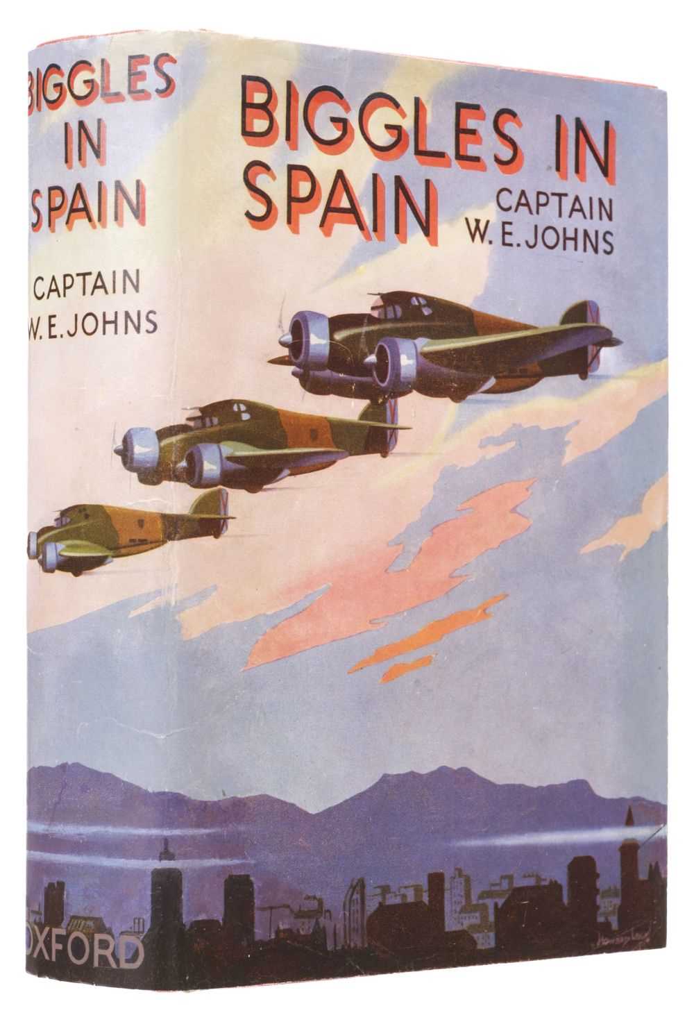 Lot 629 - Johns (W.E). Biggles in Spain, 1st edition, London: Oxford University Press, 1939