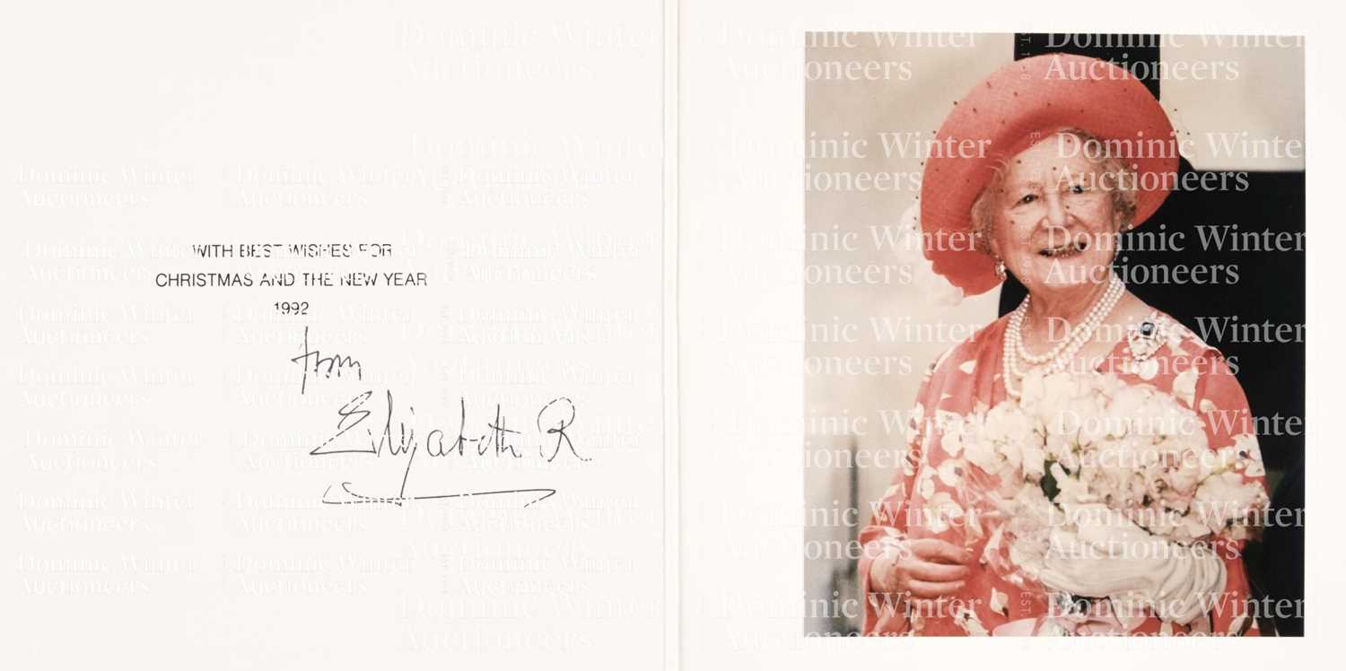 Lot 322 - Elizabeth, (1900-2002). A group of 12 Christmas cards, 1990-2001