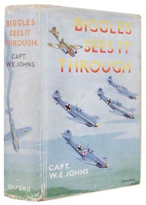 Lot 762 - Johns (W.E). Biggles Sees It Through, 1st edition, London: Oxford University Press, 1941