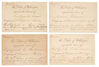 Lot 192 - Wellington (Duke of). Waterloo Banquet Invitations, 1820-1840s