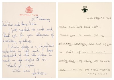 Lot 279 - Prince Andrew (1960-). Autograph Letters Signed from 'Andrew', 'Sarah' and  'Beatrice'