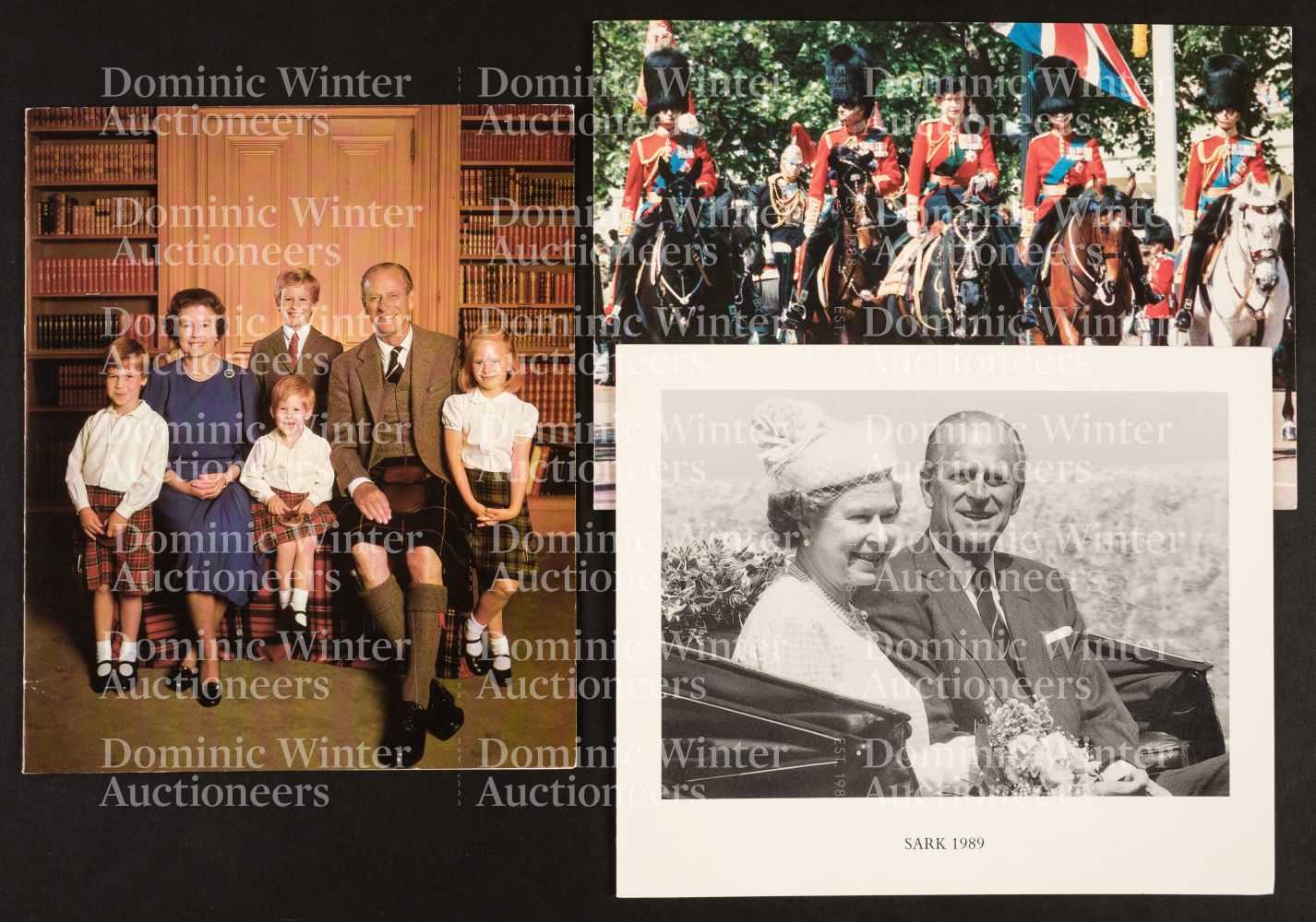 Lot 295 - Prince Philip (1921-2021). Three signed Christmas cards, 'Philip', [1986], [1988] and 1989