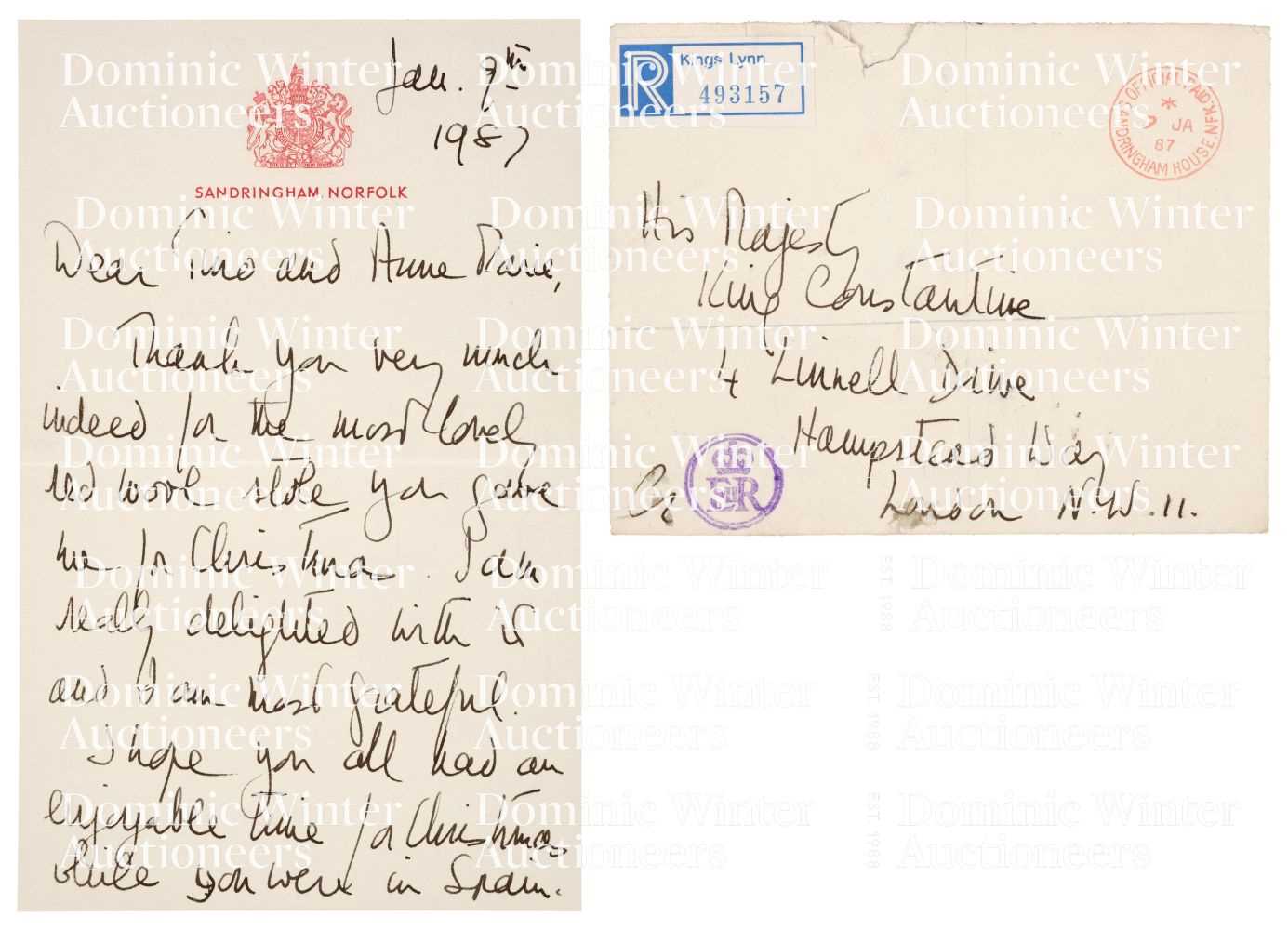 Lot 297 - Elizabeth II (1926-2022). Autograph Letter Signed, 'Lilibet', Sandringham, Norfolk, 9 January 1987