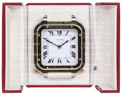 Lot 300 - King Juan Carlos I (1938-). A Cartier Santos quartz alarm clock