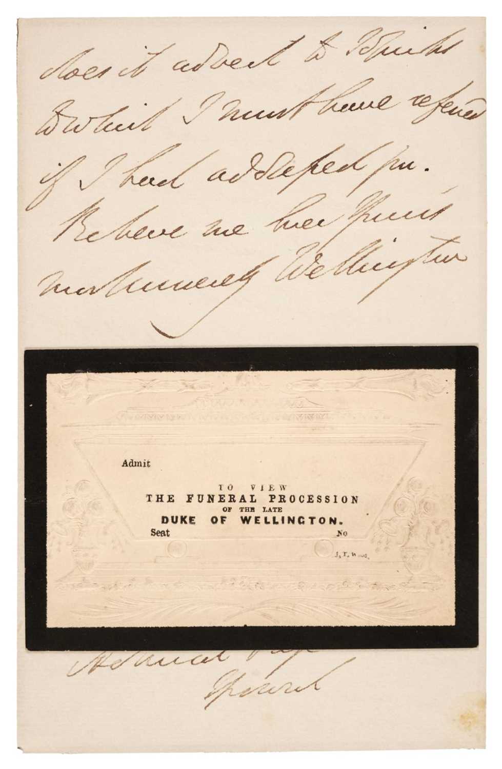 Lot 159 - Wellington (Arthur Wellesley, 1st Duke of, 1769-1852). Autograph Letter Signed, 10 December 1834