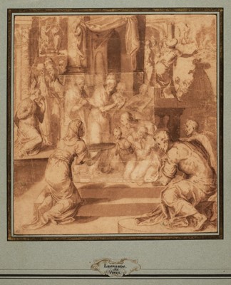 Lot 80 - Guerra (Giovanni, circa 1540-1618). Scenes from the life of the Pope, pen and brown ink