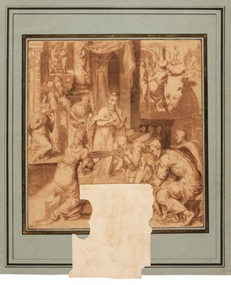 Lot 80 - Guerra (Giovanni, circa 1540-1618). Scenes from the life of the Pope, pen and brown ink