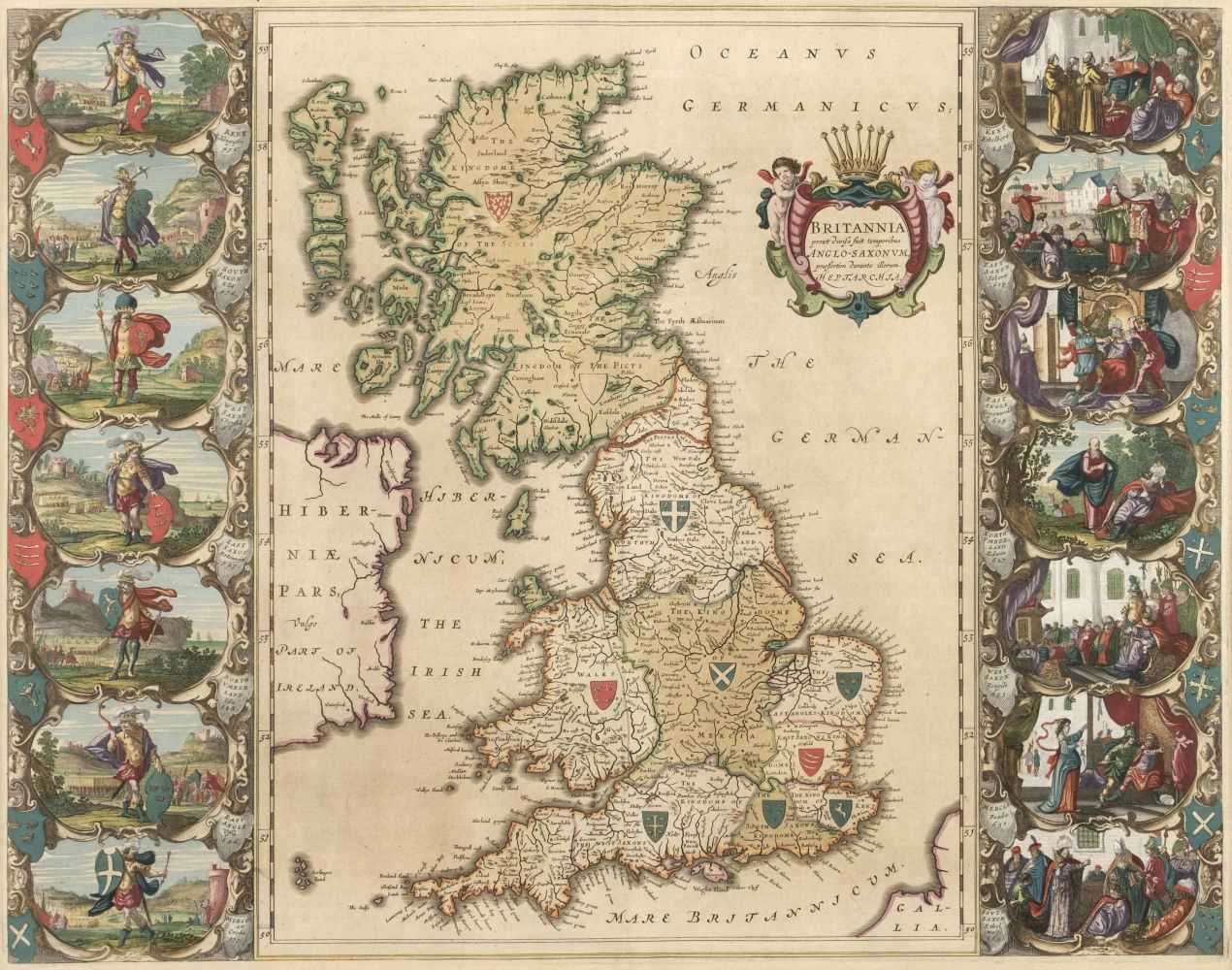 Lot 73 - British Isles. Blaeu (Johannes), Britannia prout divisa suit temporibus Anglo-Saxonum.., circa 1648