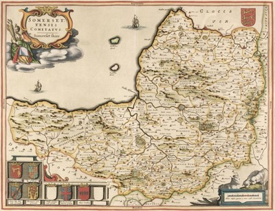 Lot 138 - Somerset. Blaeu (Johannes), Somersettensis Comitatus Somerset-Shire, Amsterdam, circa 1645