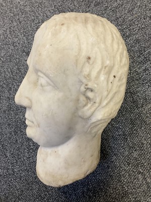 Lot 446 - Grand Tour. An antique white marble head of a young man, probably 18th century