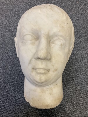 Lot 446 - Grand Tour. An antique white marble head of a young man, probably 18th century