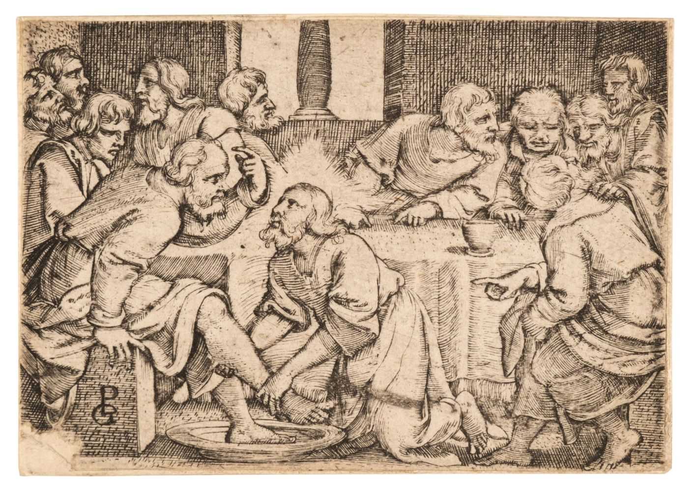 Lot 2 pencz g c 1500 1550 christ washing the