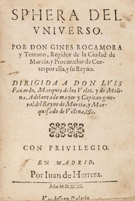 Lot 203 - Rocamora y Torrano (Gines). Sphera del Universo, 1st edition, Madrid, 1599