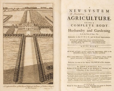 Lot 63 - Laurence (John). A New System of Agriculture. Being a Complete Body of Husbandry and Gardening, 1726
