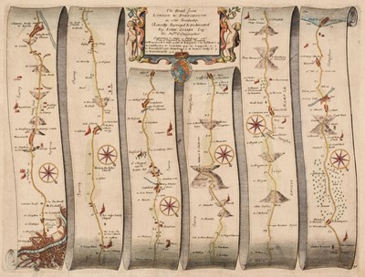 Lot 127 - Ogilby (John). The Road from London to Portsmouth in com. Southamp...., circa 1676